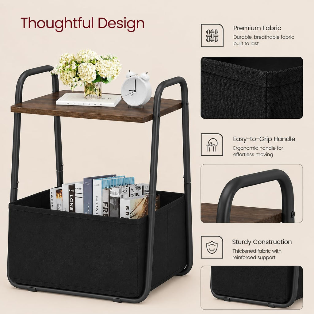 Small Storage Side Table with Metal Frame O82460