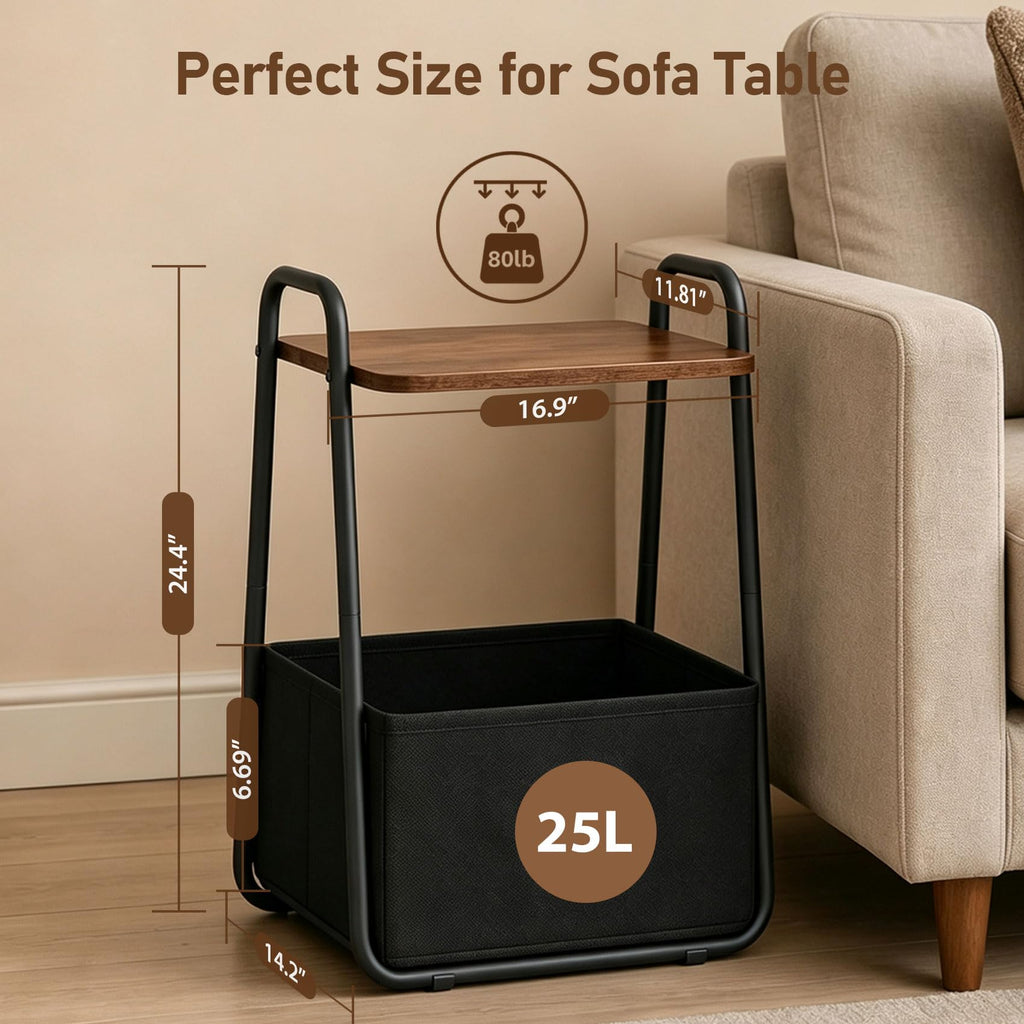 Small Storage Side Table with Metal Frame O82460
