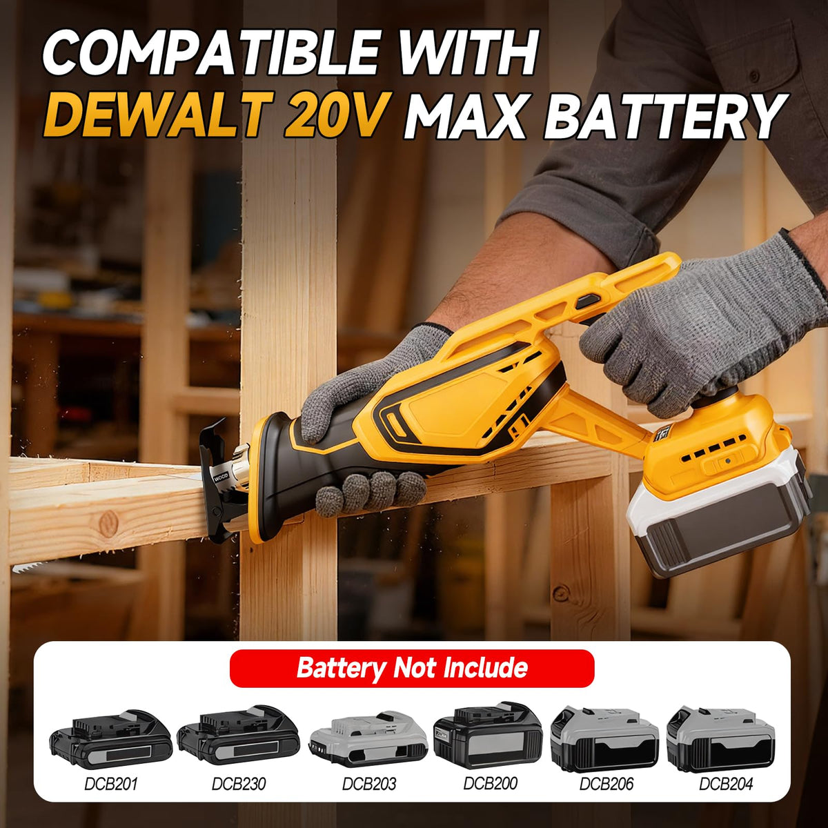 Cordless Brushless Reciprocating Saw with 8 Blades T103588
