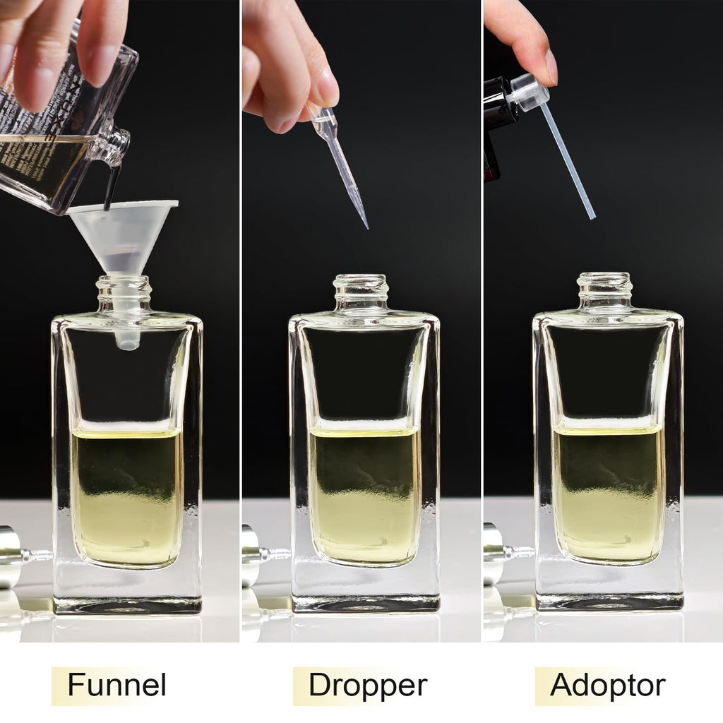 2 Pack 50ml Glass Spray Perfume Bottle Atomizer S514