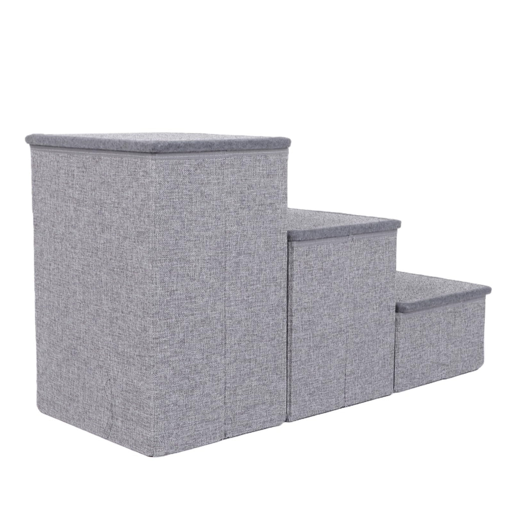 Foldable 3 Step Dog Stairs with Storage B35289
