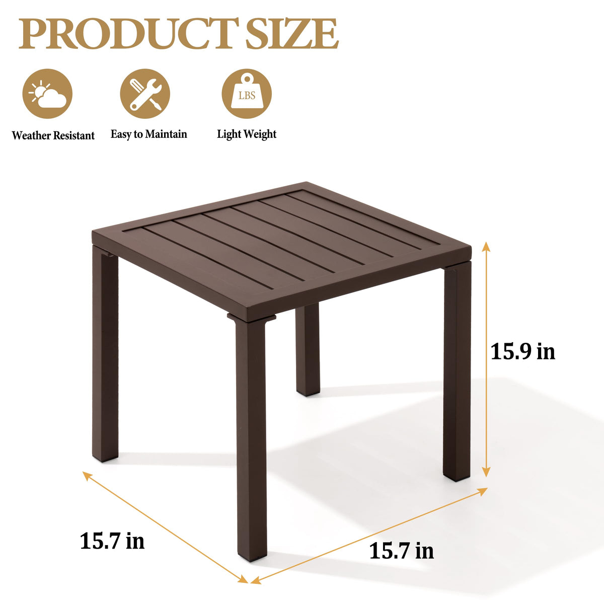 Aluminum Outdoor Side Table Set of 2 H7553