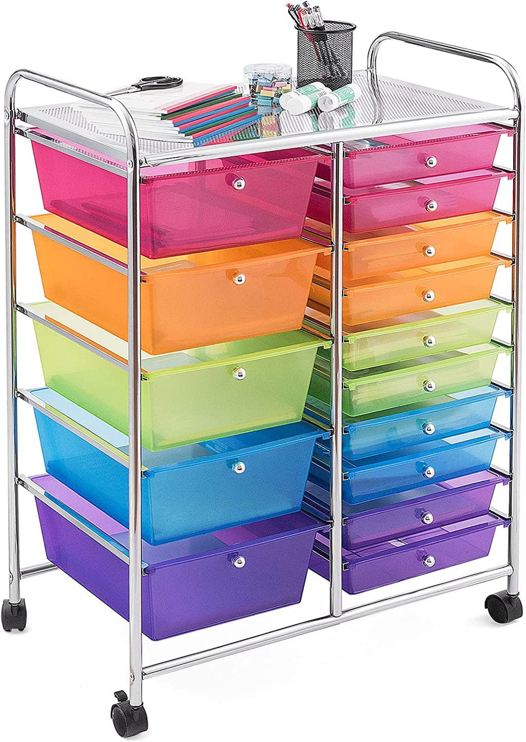 15 Drawer Rolling Storage Cart with Wheels G613