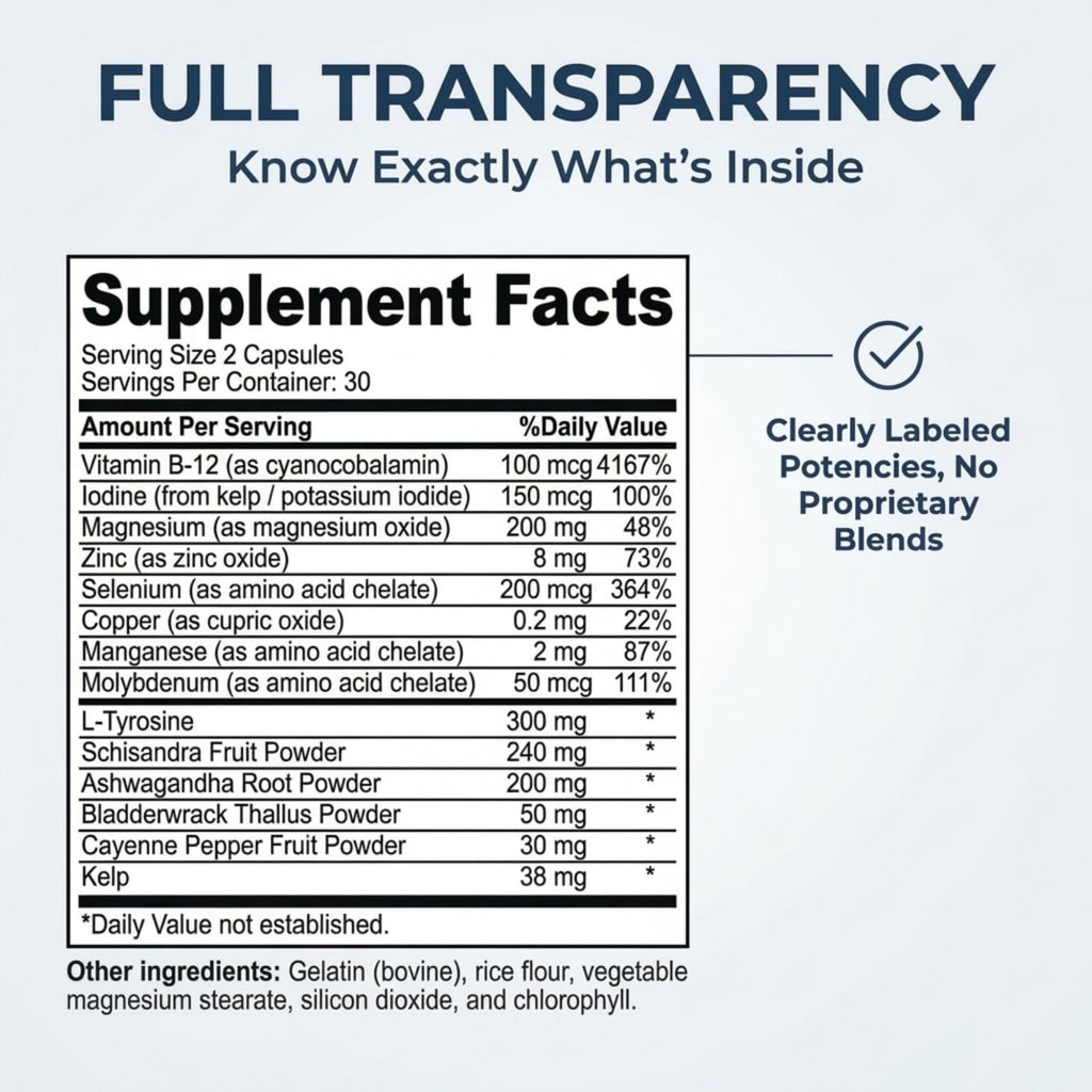 Iodine Thyroid Support Supplement 60 Capsules U8264