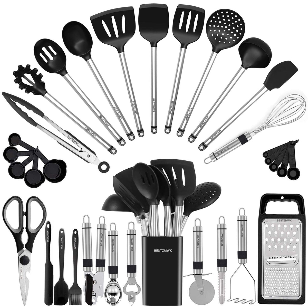 Silicone and Stainless Steel Kitchen Utensil Set Q710