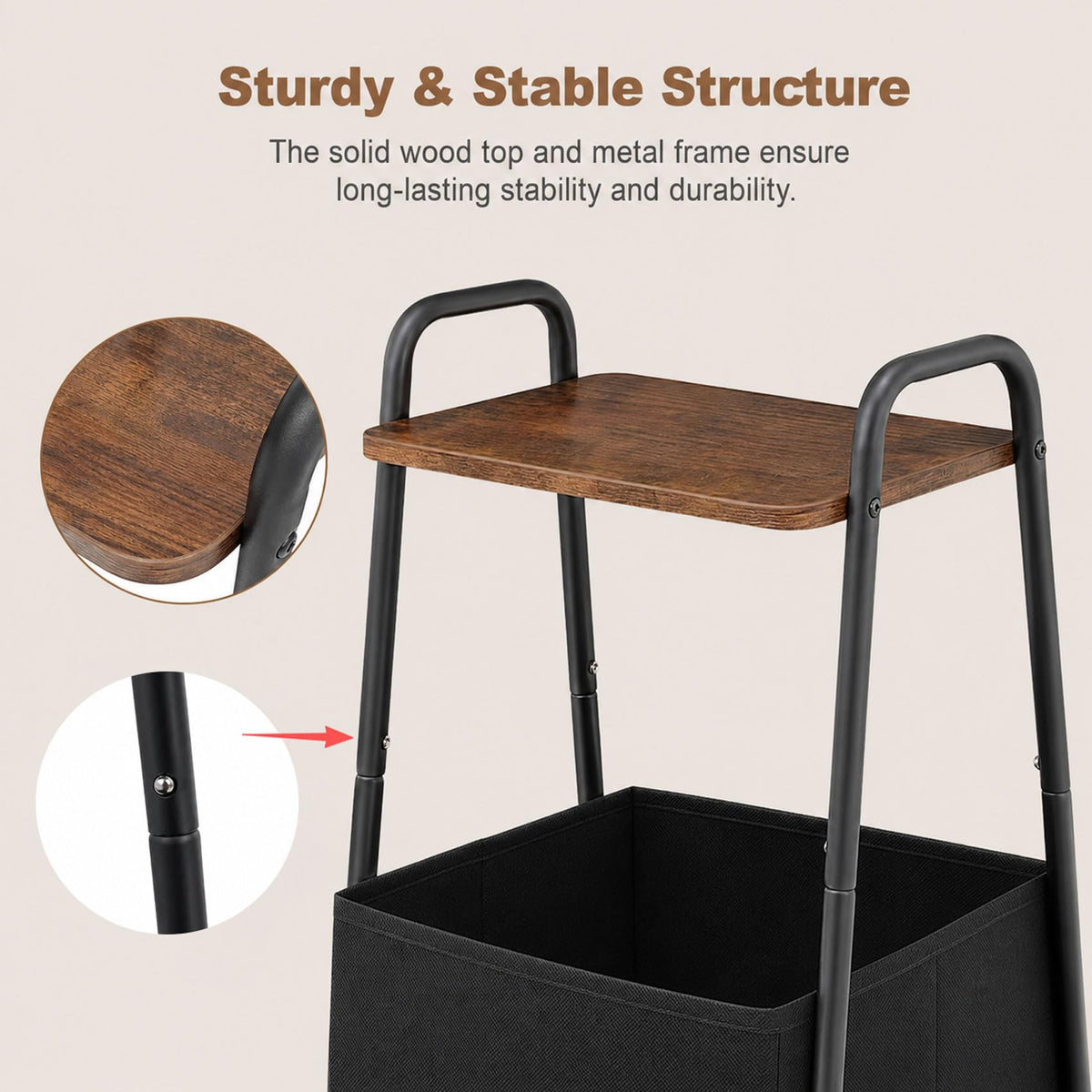 Small Storage Side Table with Metal Frame O82460