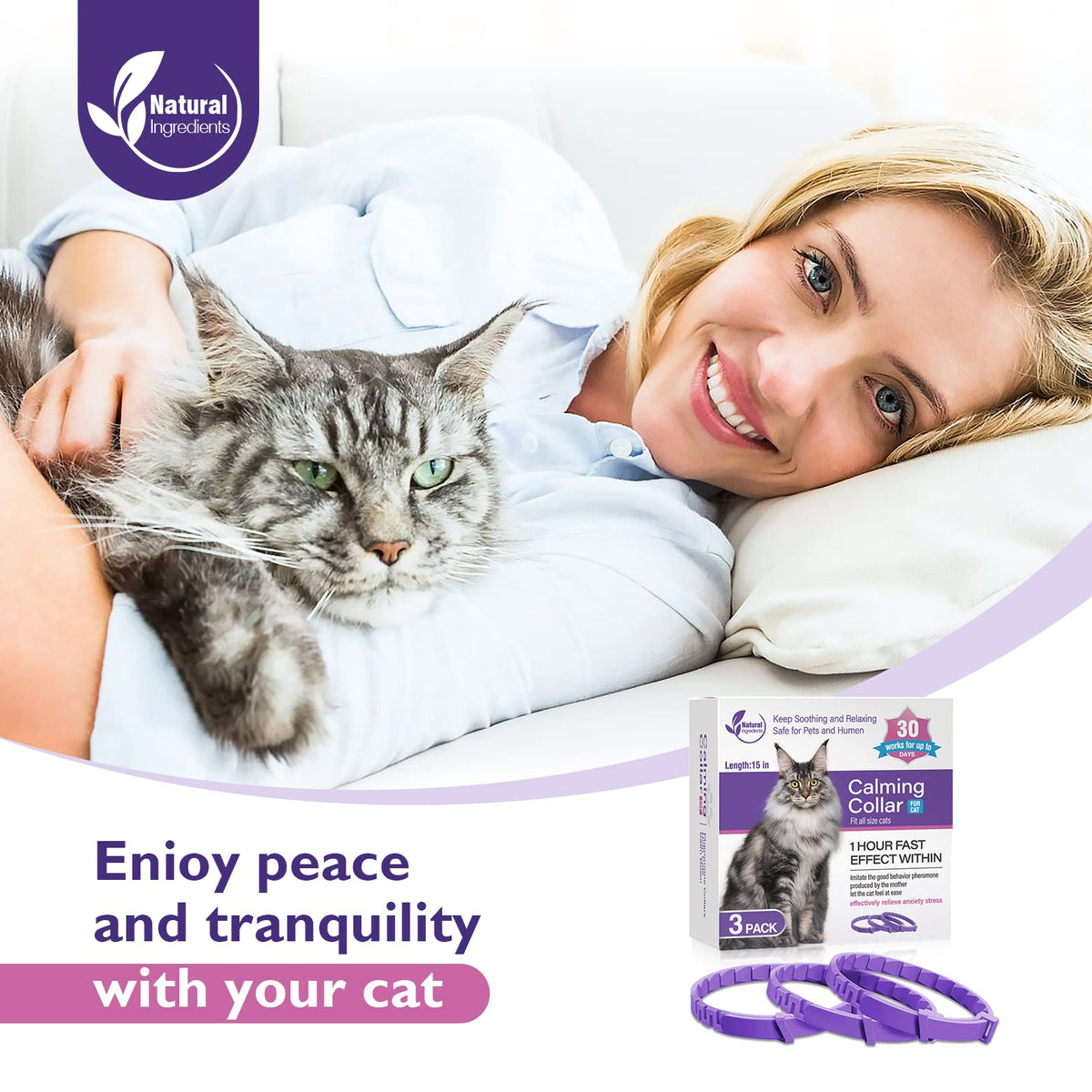 3 Pack Adjustable Calming Collars R9059