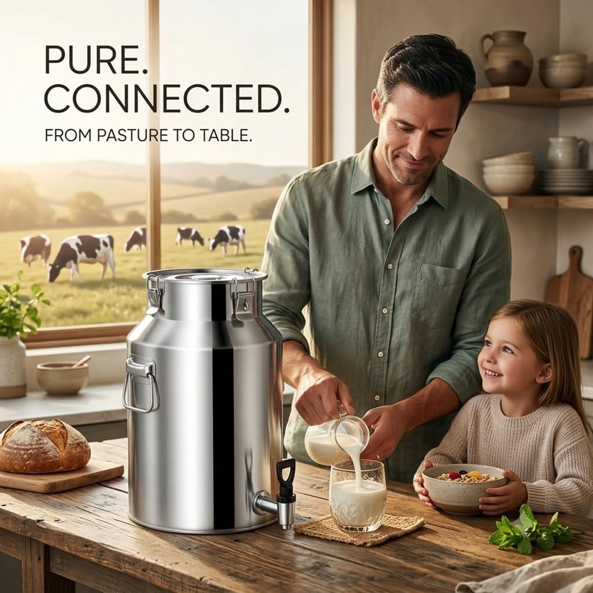 Food Grade Stainless Steel Milk Can with Sealed Lid B623035