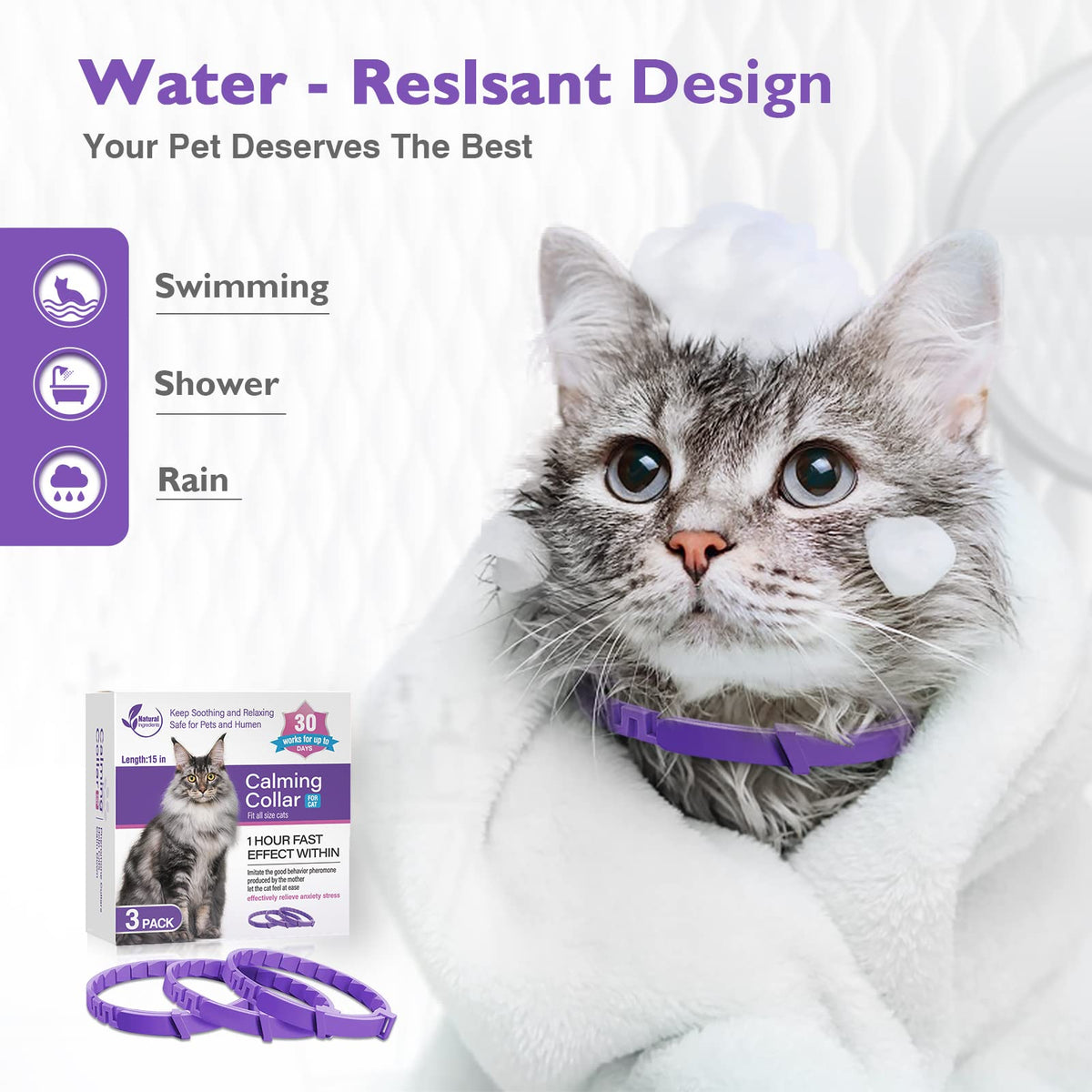 3 Pack Adjustable Calming Collars R9059