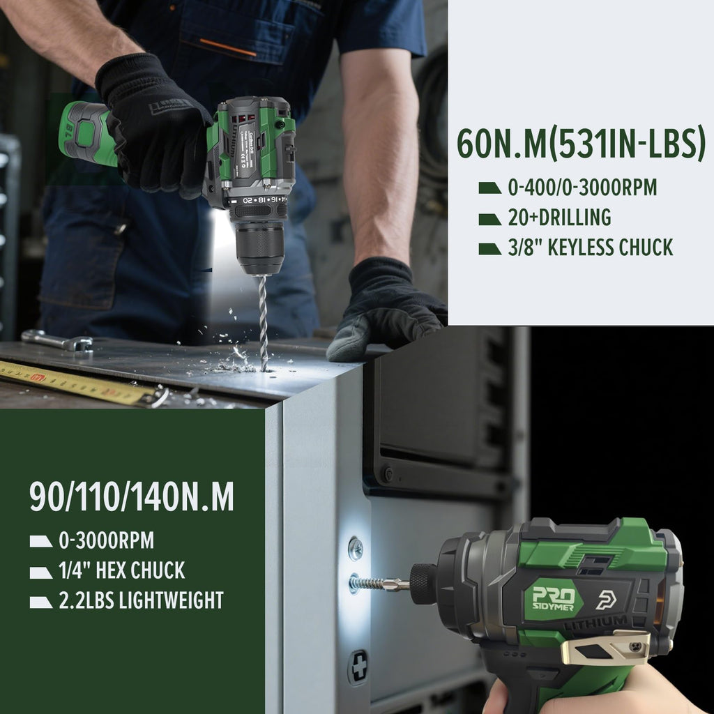 Cordless Drill & Impact Driver Set L128700