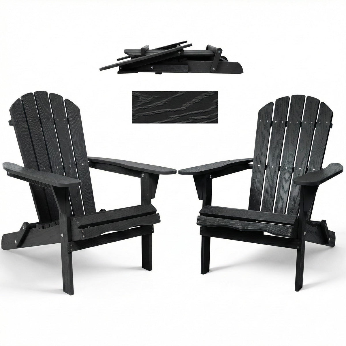 Folding Solid Cedar Wood Adirondack Chair P90138