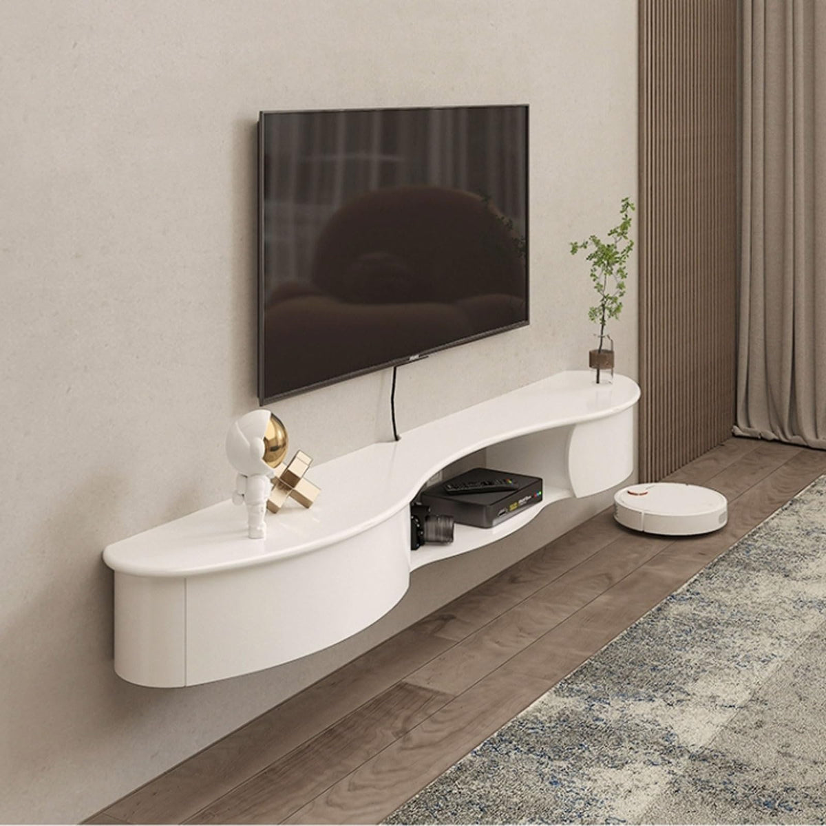 67'' Wall Mounted TV Stand with Drawers and Open Storage Shelf I429532
