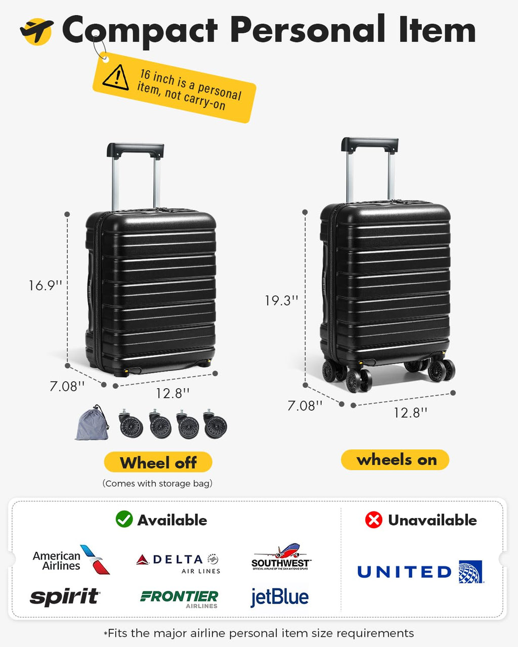 16 Inch Underseat Carry On Luggage M195