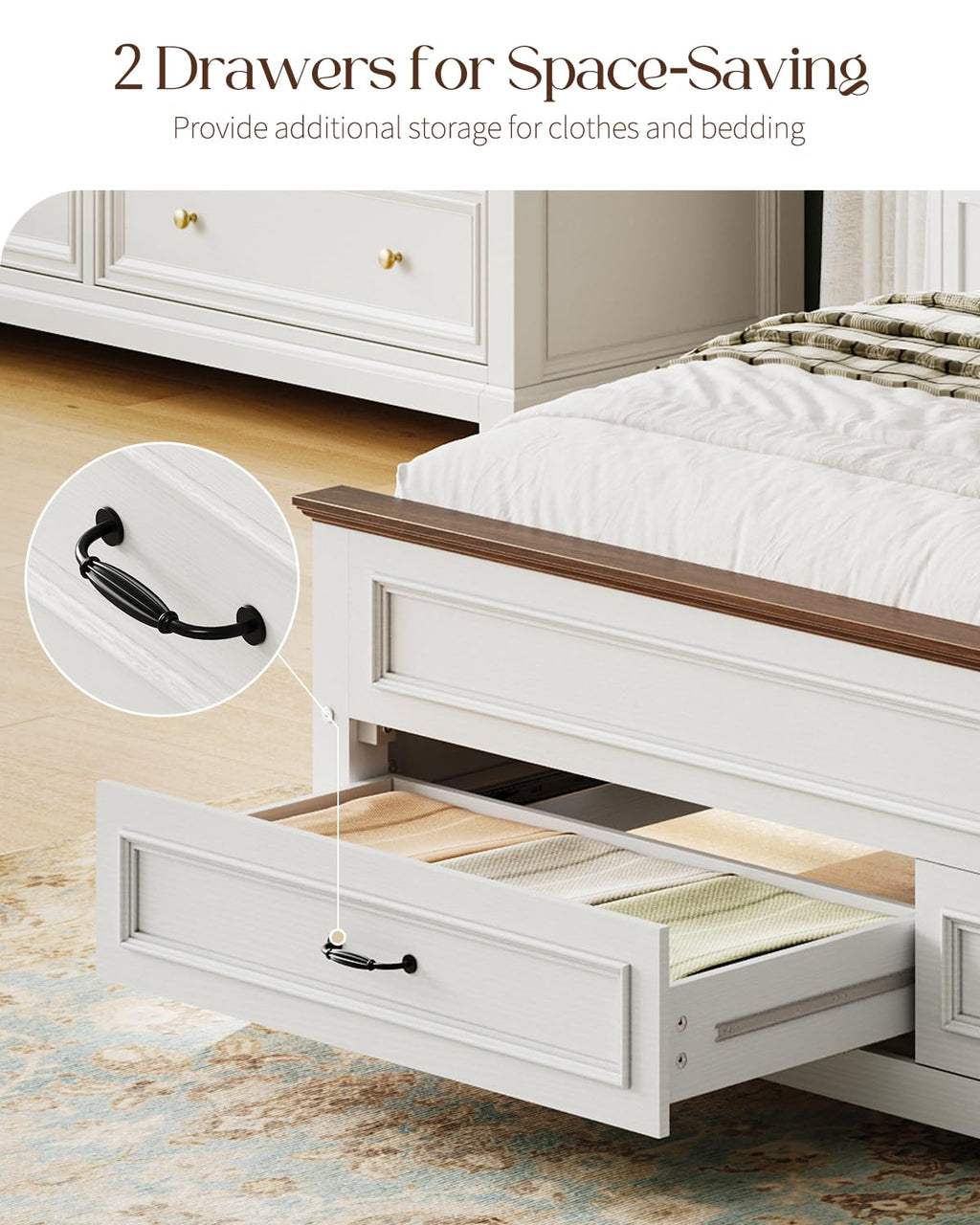 Full Size Platform Bed Frame with Headboard H139