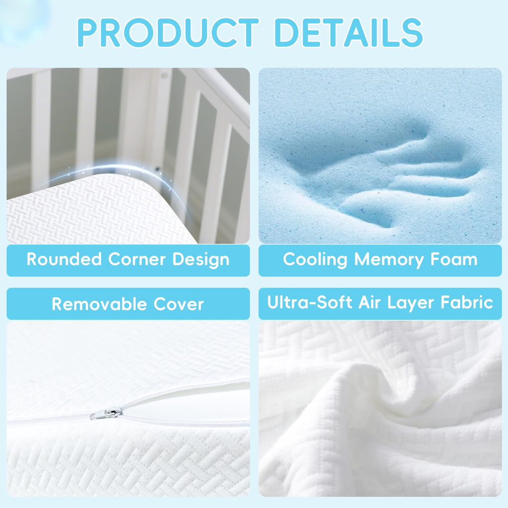 Tri-fold Portable Pack and Play Mattress with Waterproof Washable Cover Z5170