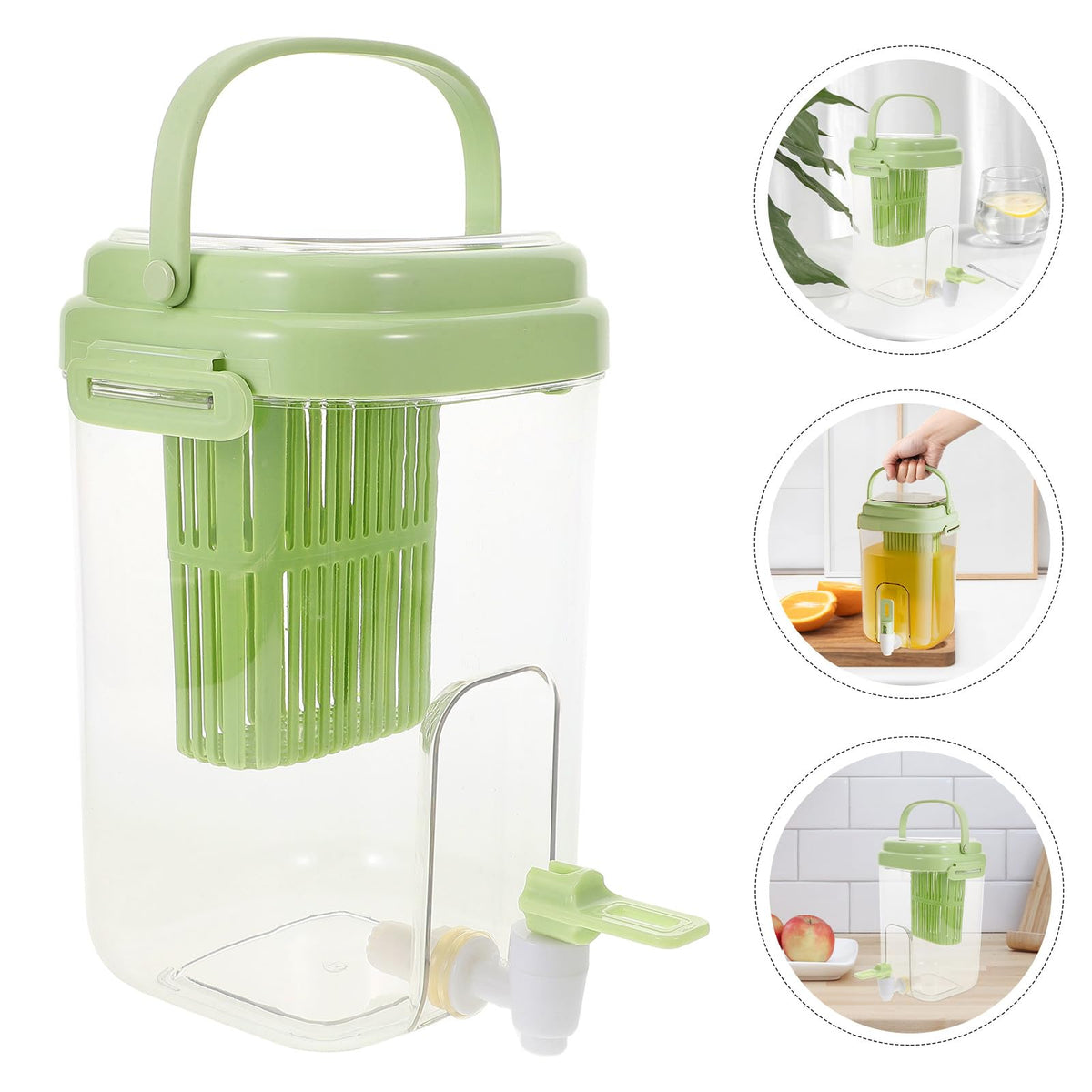 Green 2L Drink Dispenser with Faucet Q264