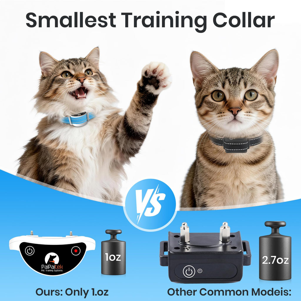 Lightweight Cat Training Collar with Remote, 4 Modes, IP67 Waterproof, Rechargeable W14084