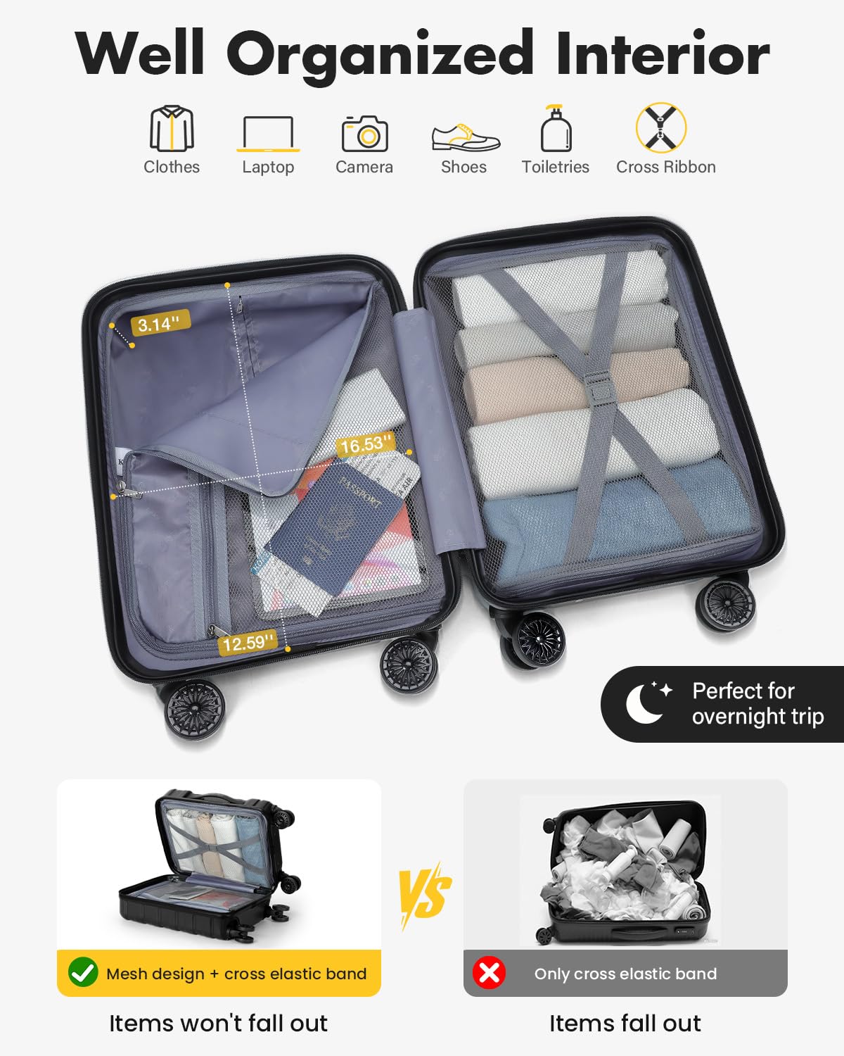16 Inch Underseat Carry On Luggage M195