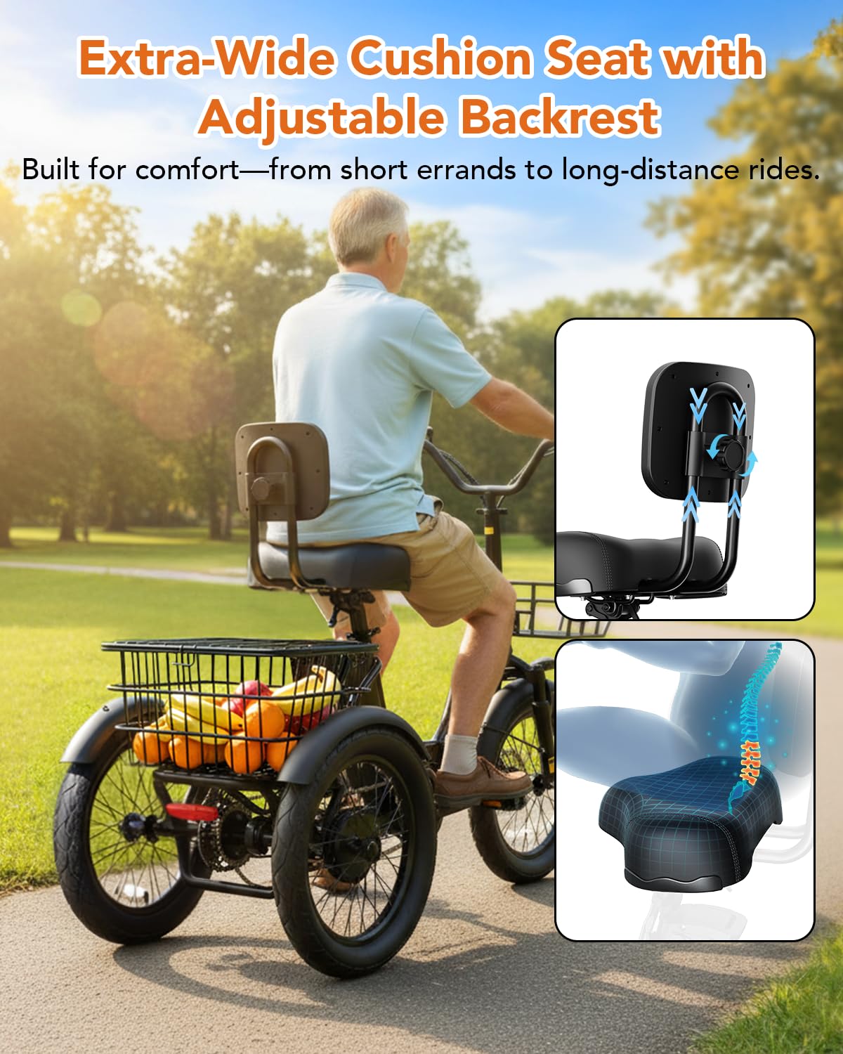 1200W Folding 3 Wheel Electric Trike N632020
