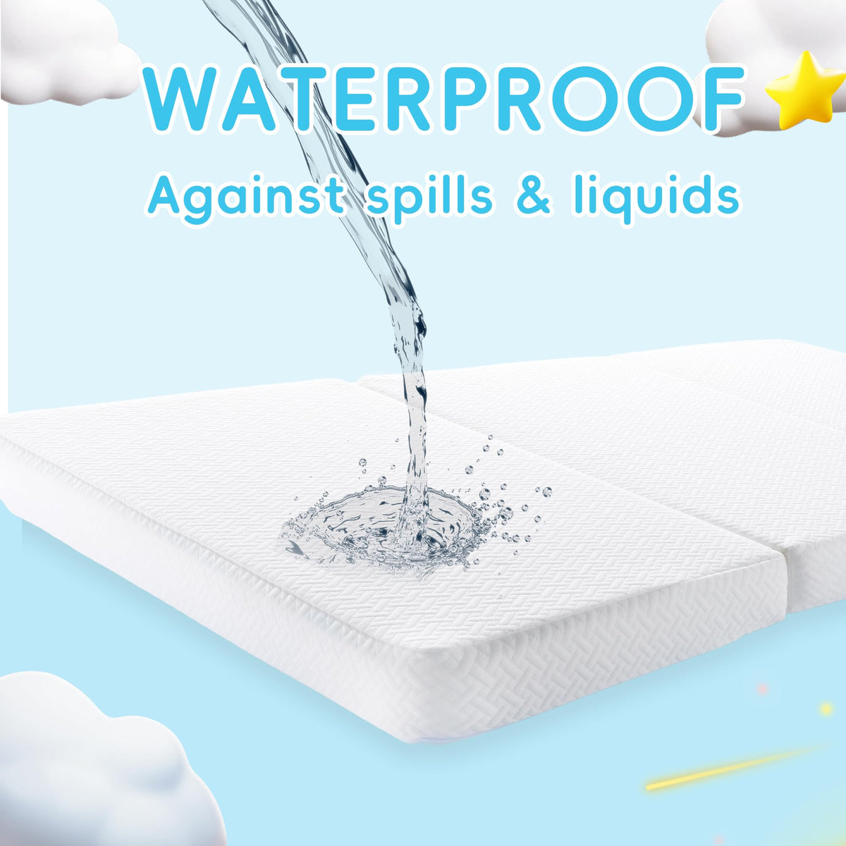 Tri-fold Portable Pack and Play Mattress with Waterproof Washable Cover Z5170