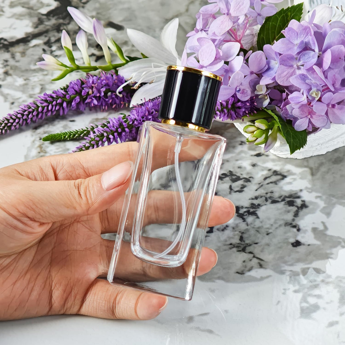 2 Pack 50ml Glass Spray Perfume Bottle Atomizer S514