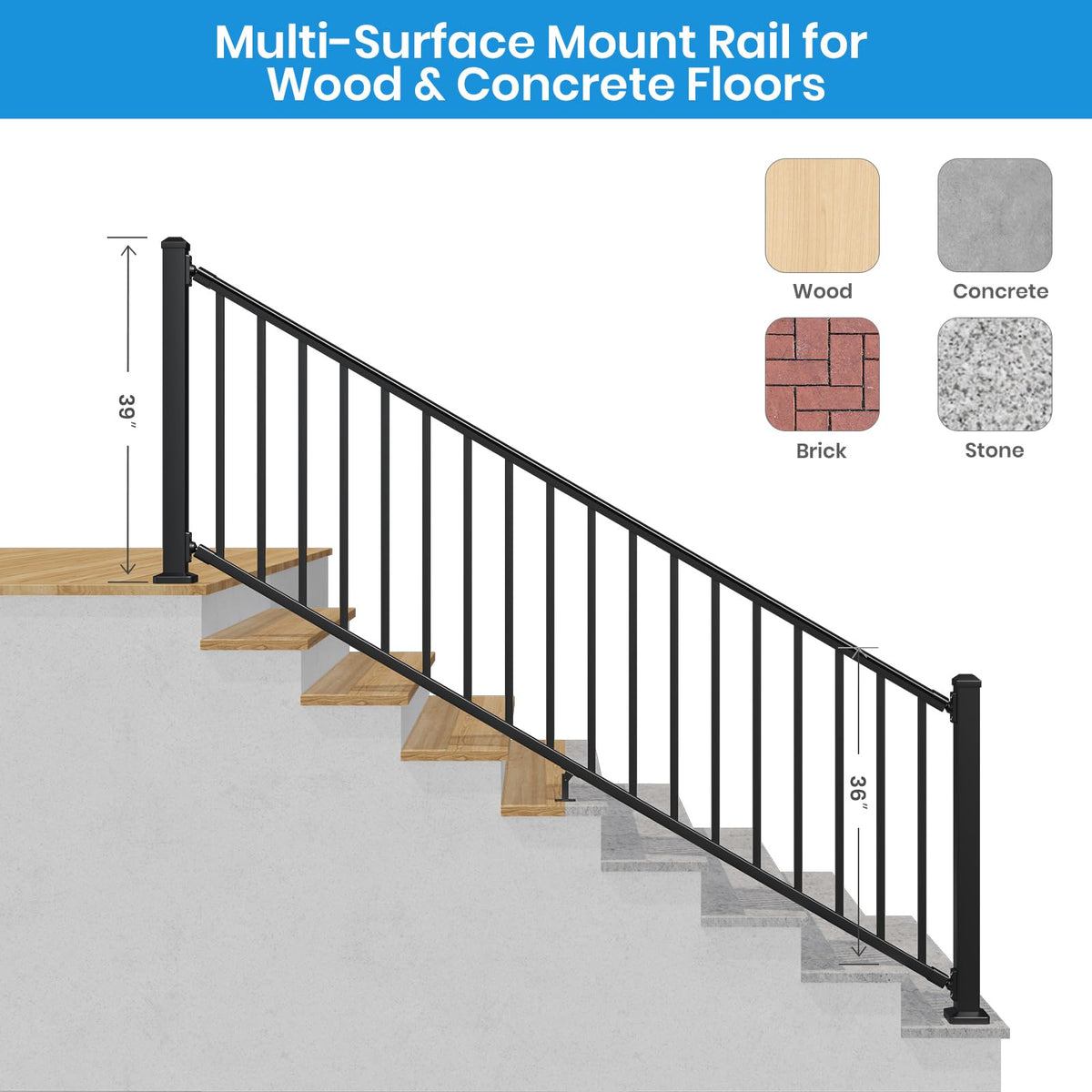 Black Aluminum Deck Railing Kit L157587