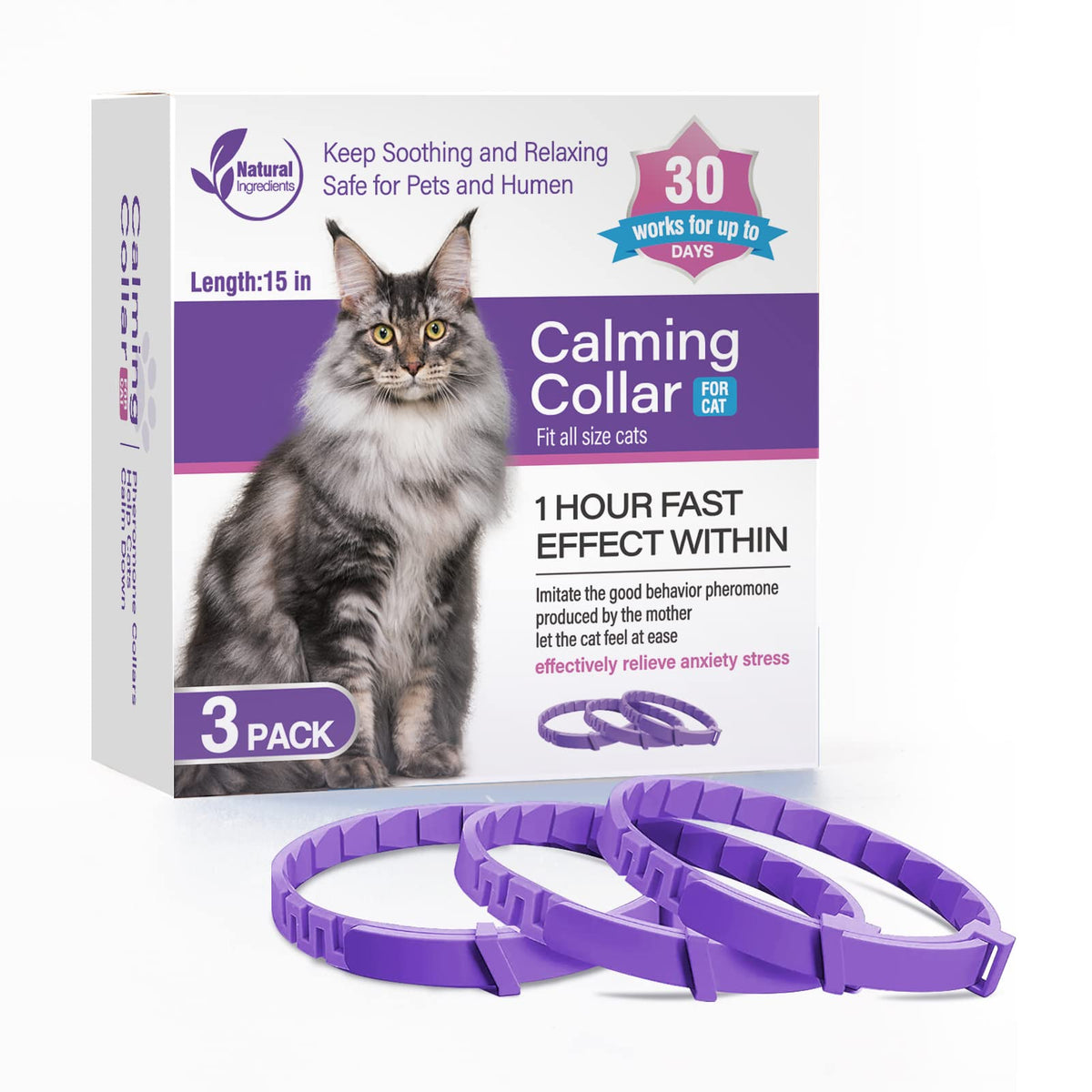 3 Pack Adjustable Calming Collars R9059
