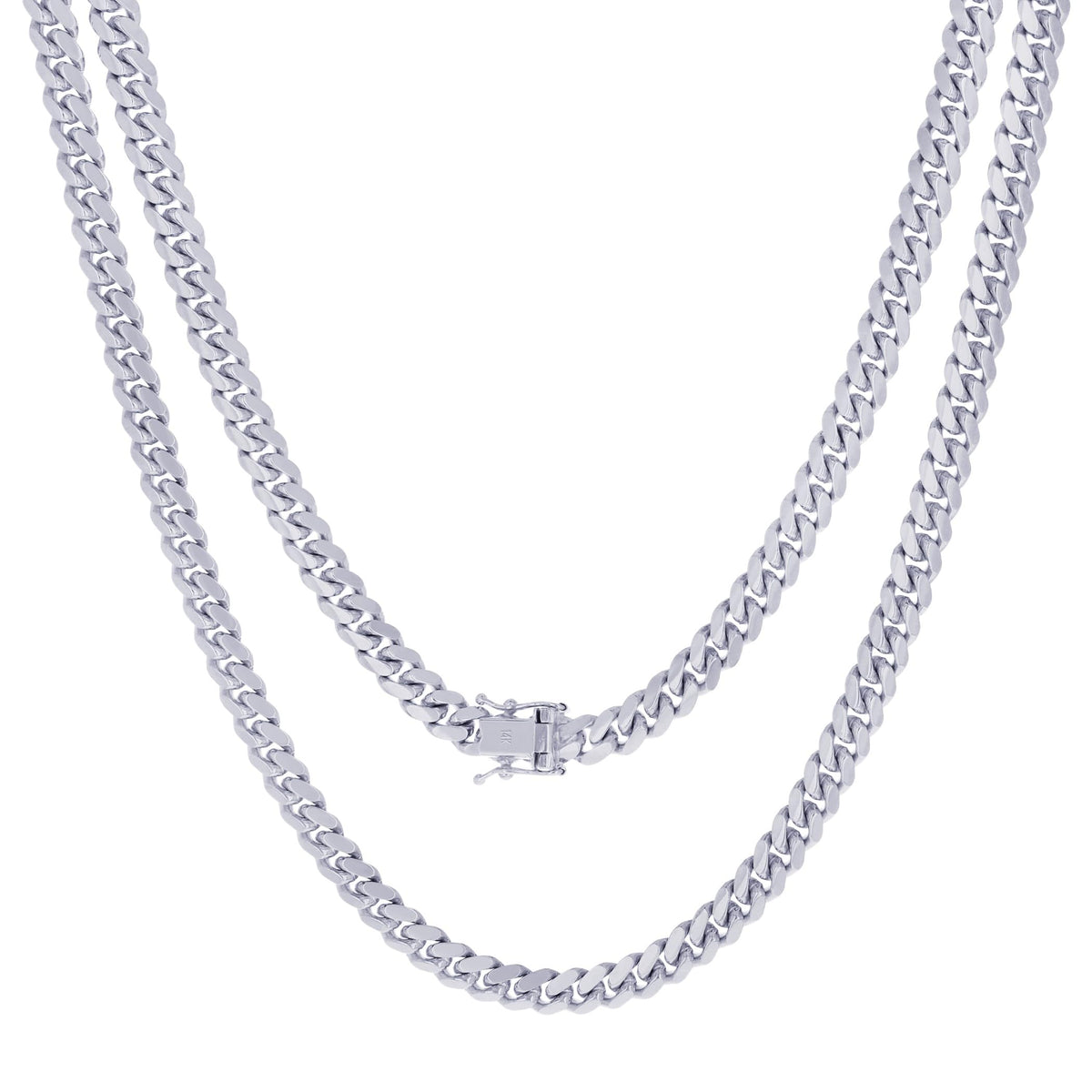 14k White Gold 6mm Chain Necklace A7658