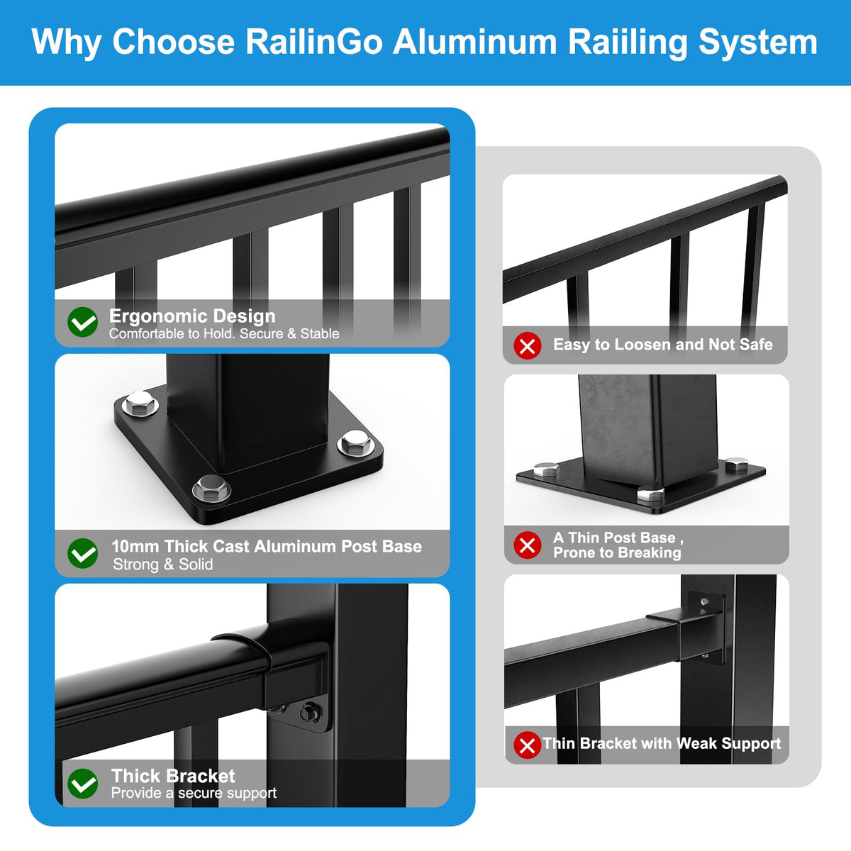 Black Aluminum Deck Railing Kit L157587