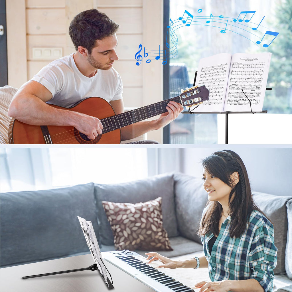 Black Adjustable Metal Music Stand with Carrying Bag N3726
