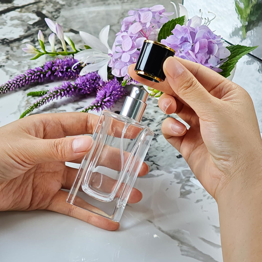2 Pack 50ml Glass Spray Perfume Bottle Atomizer S514