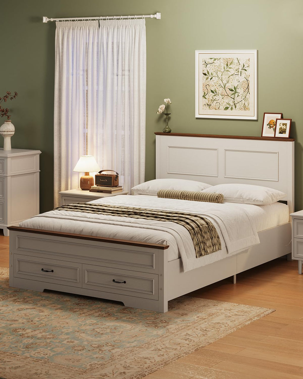 Full Size Platform Bed Frame with Headboard H139
