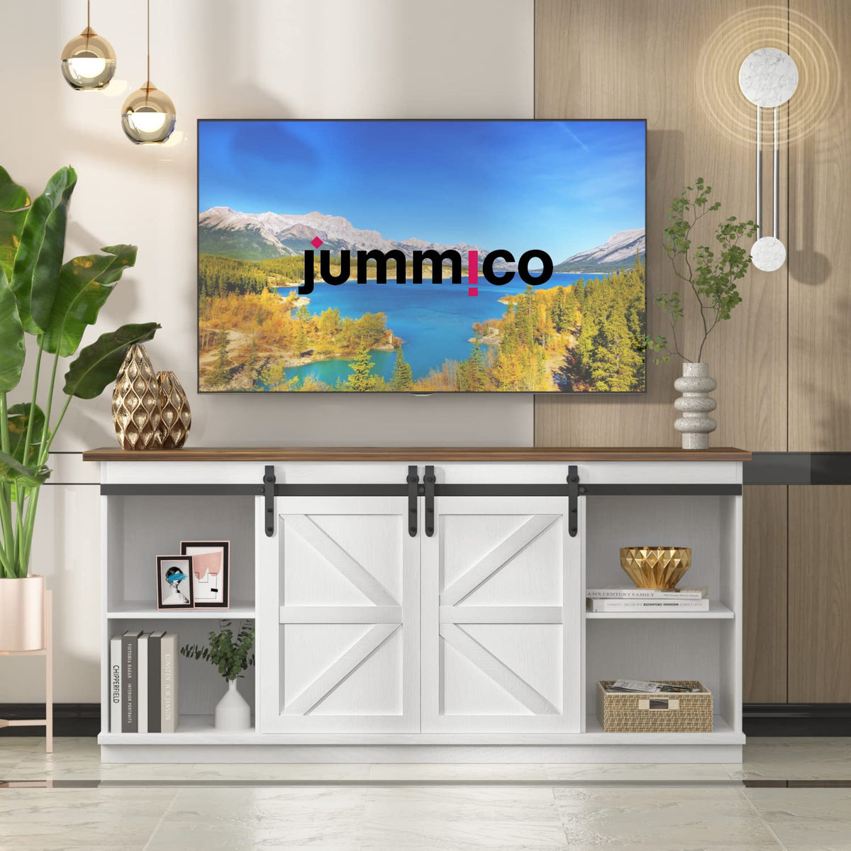 Bright White TV Stand for 65 Inch TV B892