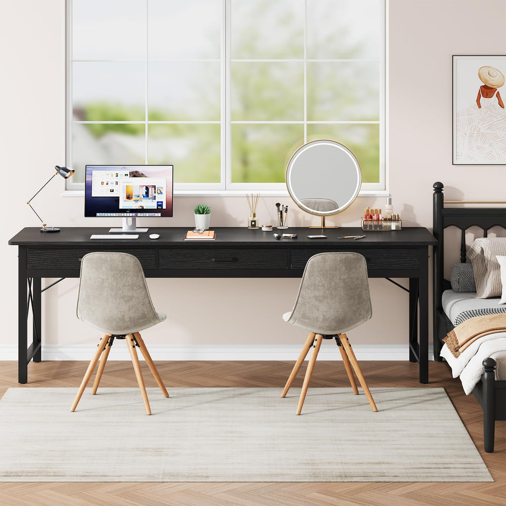 78.7 inch Black Computer Desk with 3 Drawers V530297