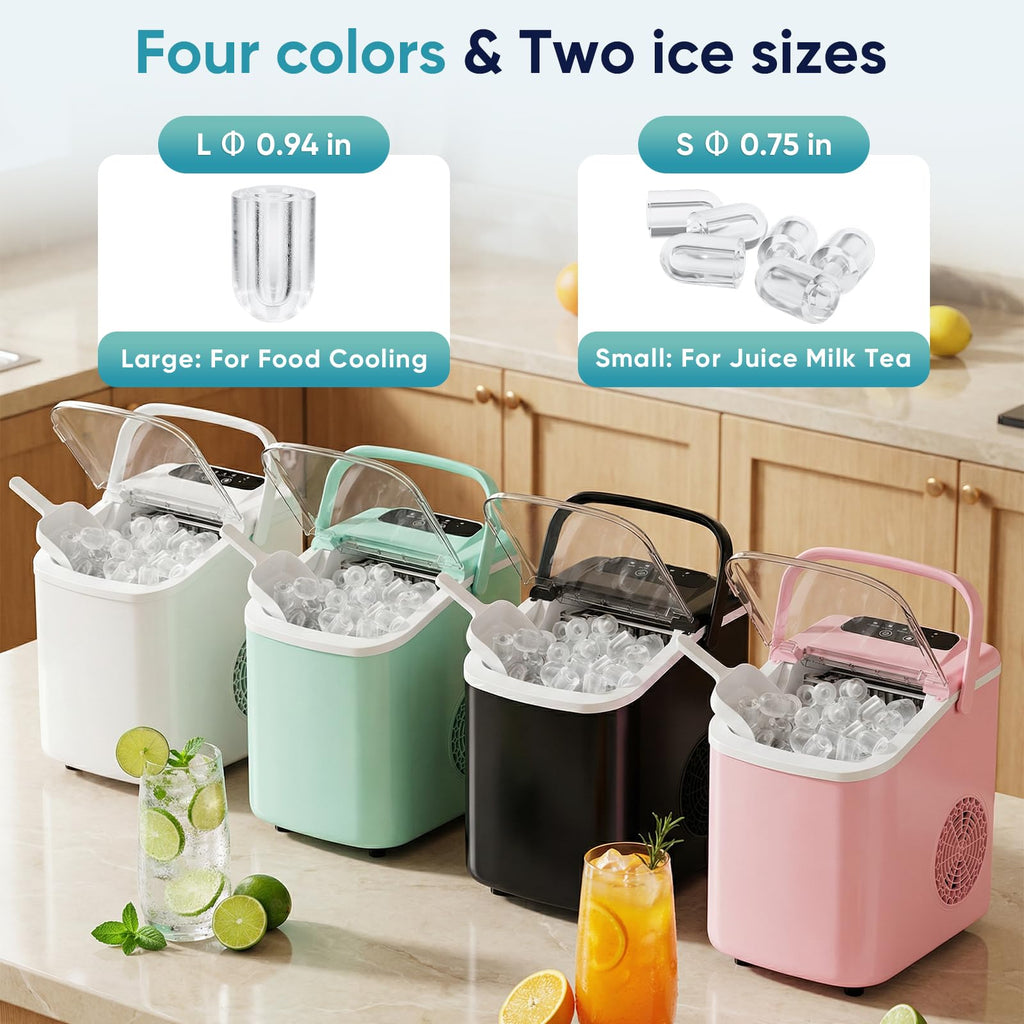 Countertop Ice Maker with Basket and Scoop, 26lbs Daily O710450