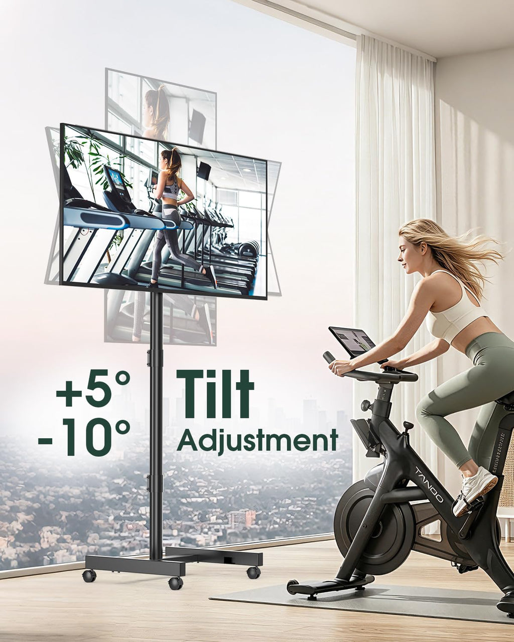 Black Rolling TV Stand for 13-50 inch Screens Z881