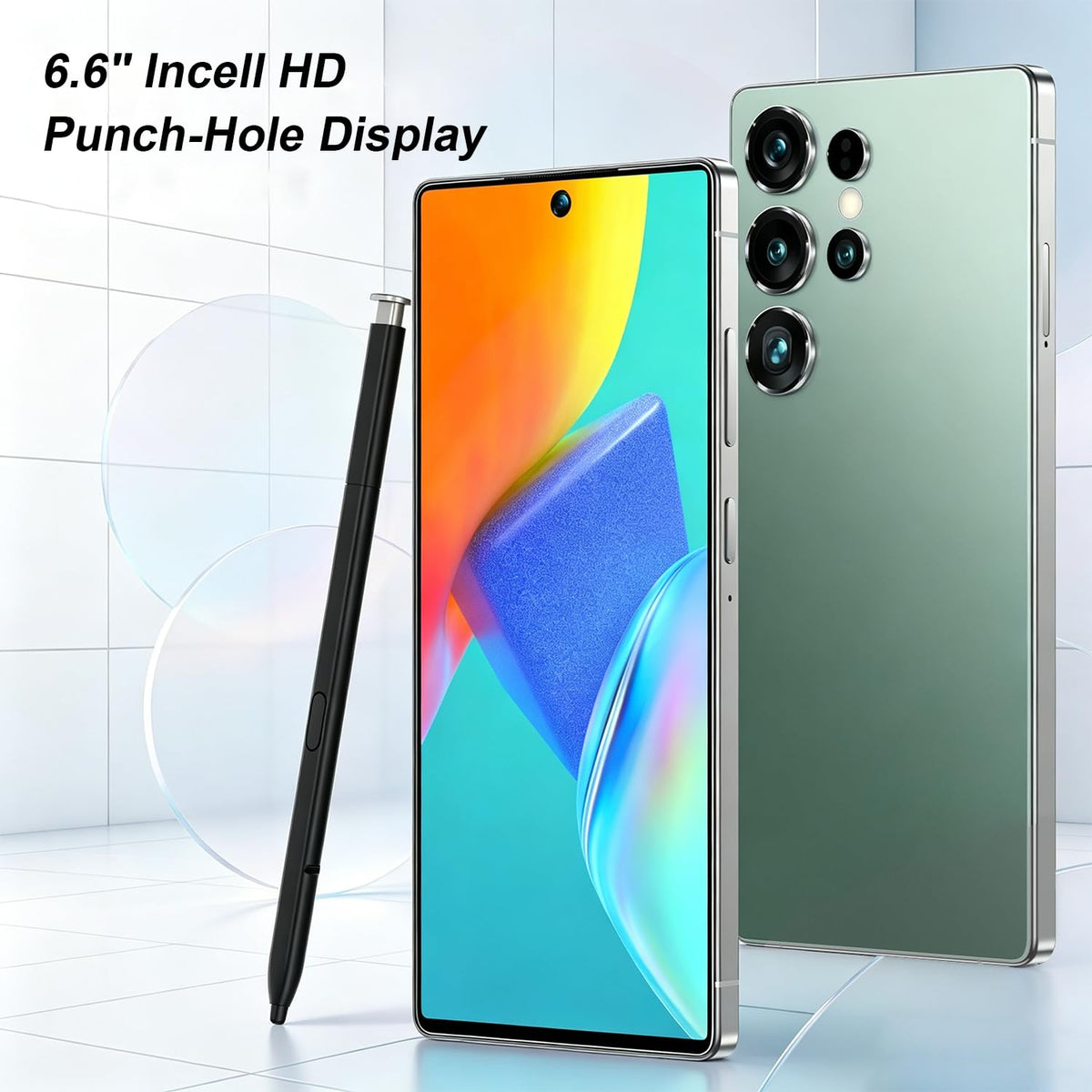 Unlocked 4G Smartphone 6.6" HD+ Display 4GB+32GB Android 12 Dual SIM Black T8137