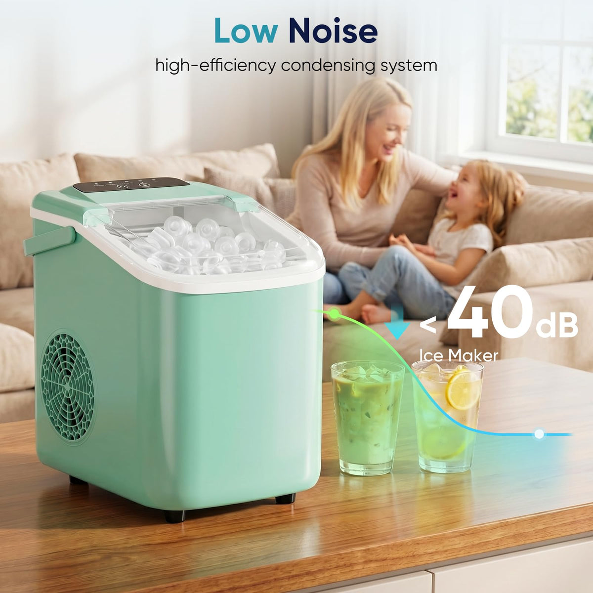 Countertop Ice Maker with Basket and Scoop, 26lbs Daily O710450