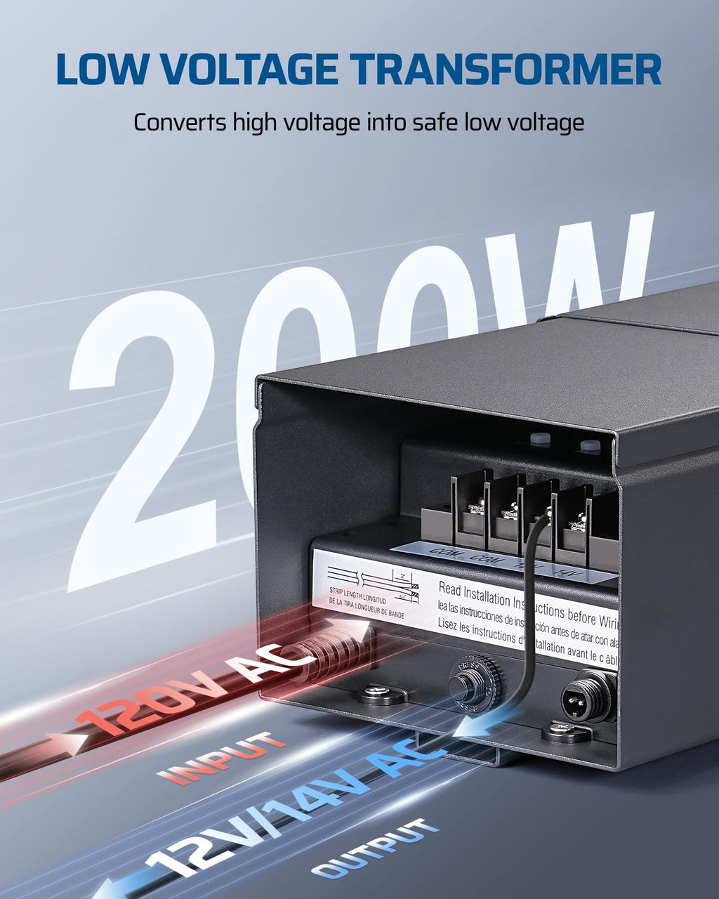 200W Low Voltage Landscape Lighting Transformer F17190