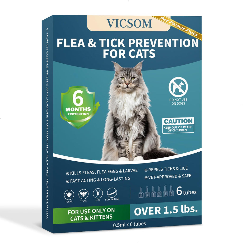 Cat Flea and Tick Treatment, 6 Doses V7557