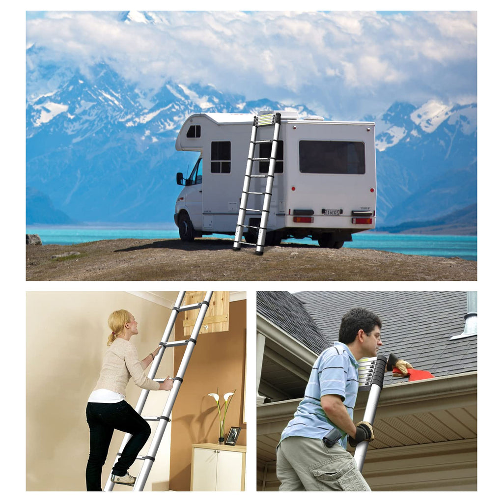 16.5FT Aluminum Telescoping Ladder 330 lbs O490136