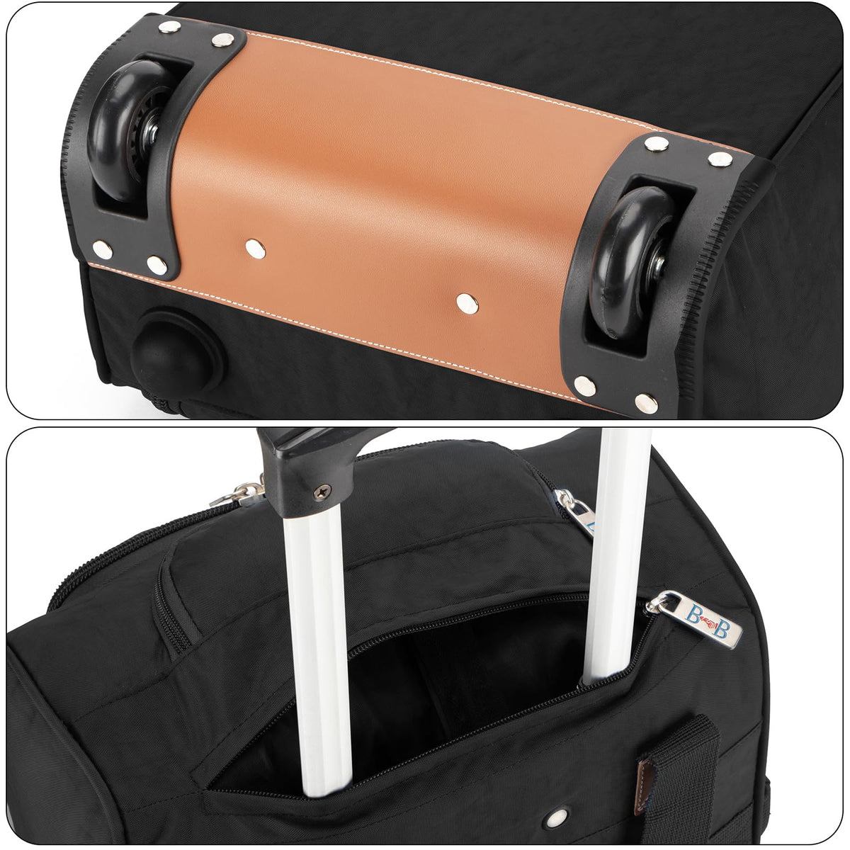 17x13x8 Inches Rolling Underseat Travel Bag Black J35744