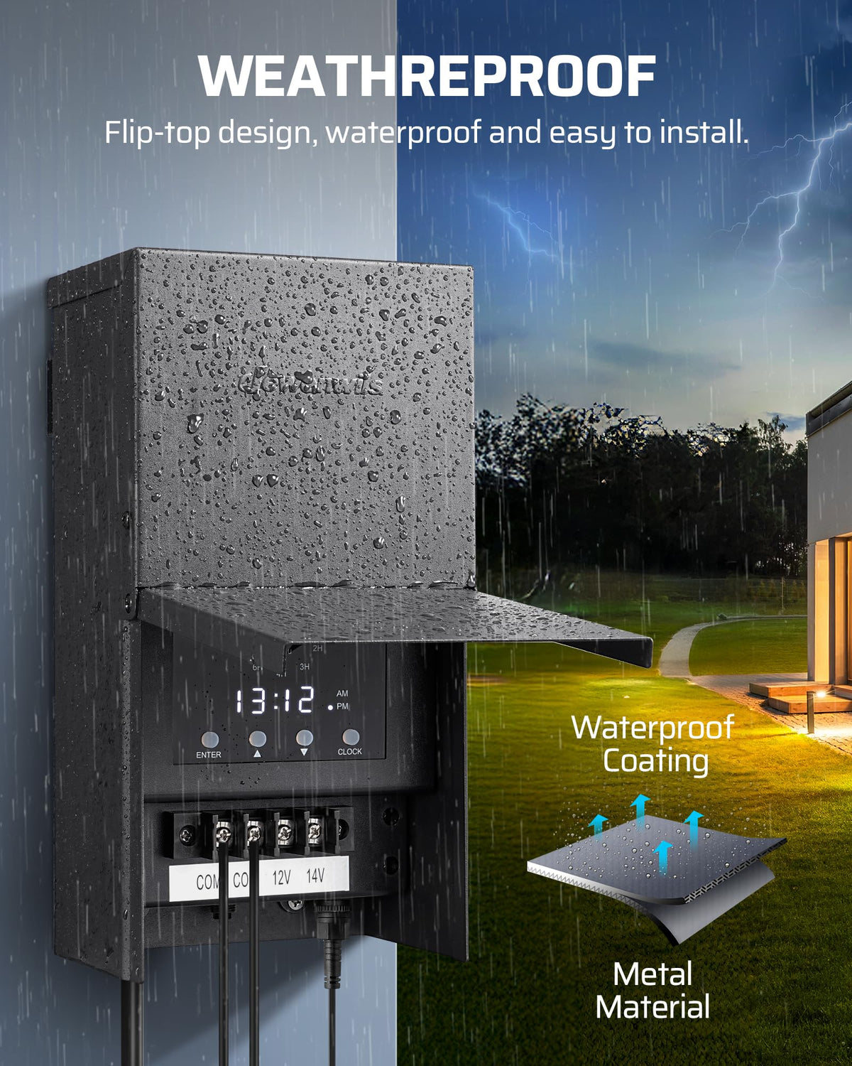 200W Low Voltage Landscape Lighting Transformer F17190