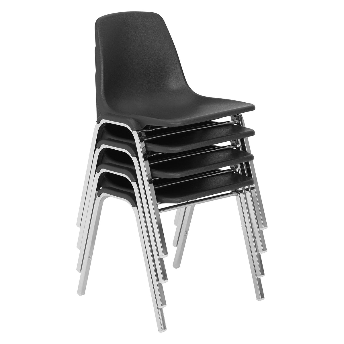 4 Pack Black Poly Shell Stacking Chair N19648