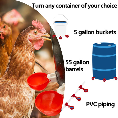 16 Pack Poultry Waterer Cups with Mounting Hole Opener N6265