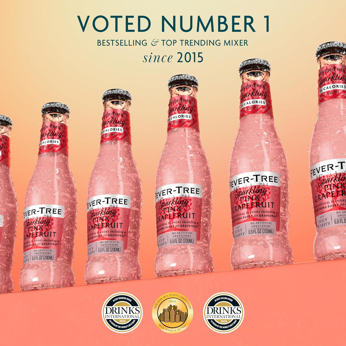 Sparkling Pink Grapefruit Soda Mixer, 24 Pack, 6.8 Fl Oz Bottles I436