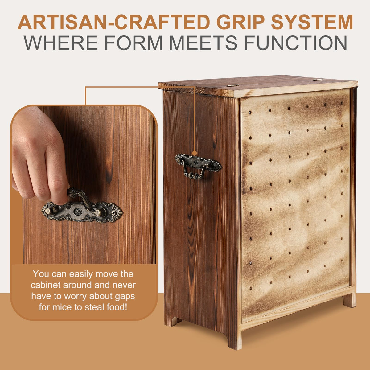 Potato and Onion Storage Bin Wooden Storage Box U69708