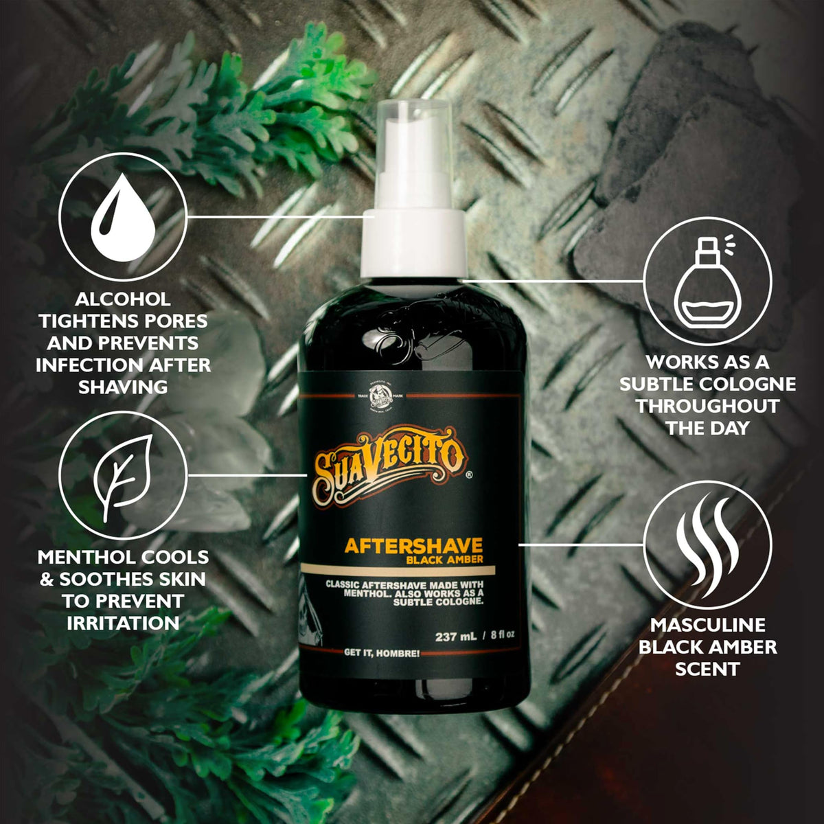 Black Amber Aftershave 8 oz Pump Spray W95423