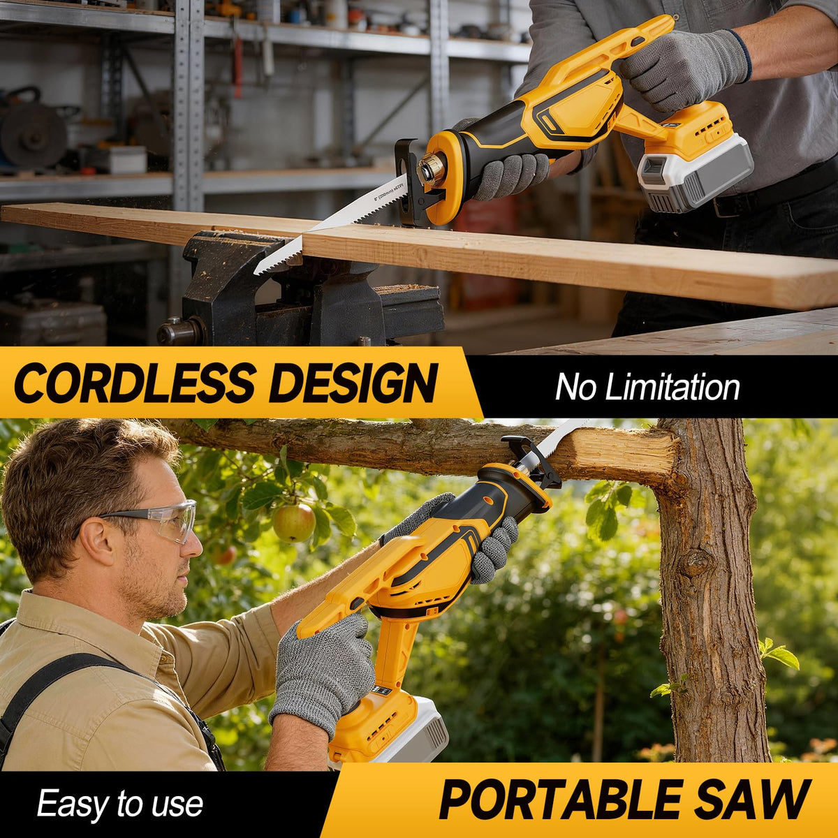 Cordless Brushless Reciprocating Saw with 8 Blades T103588