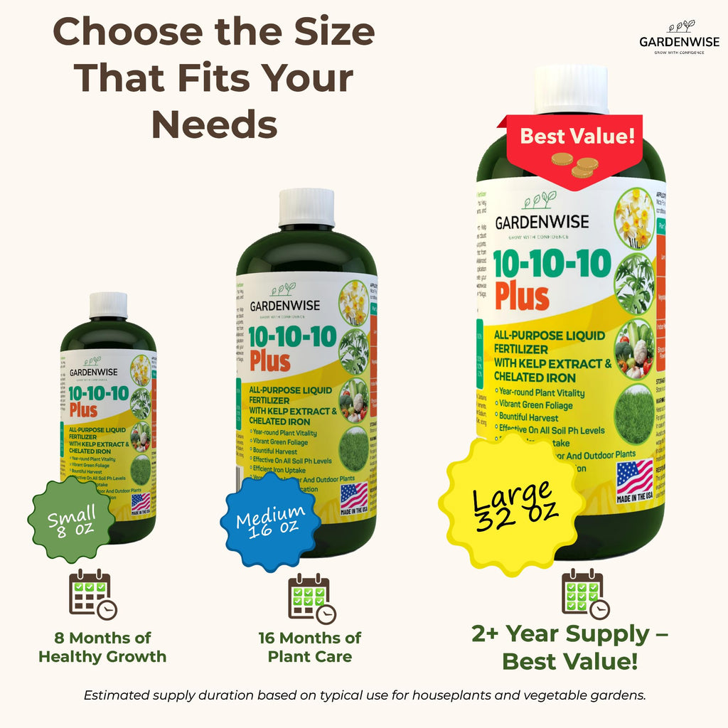 10-10-10 All Purpose Liquid Fertilizer with Seaweed Kelp & Iron 16 oz F4764